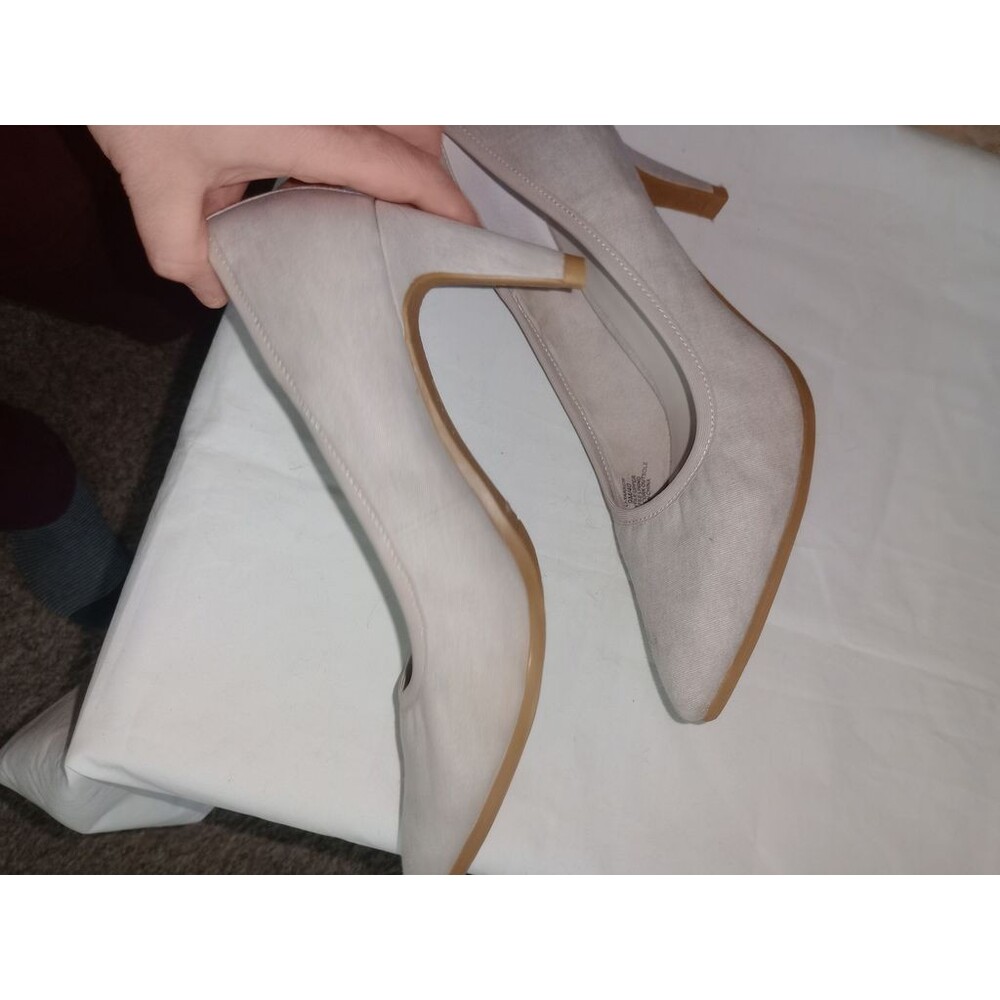 Womens Lori Goldstein Yarrow Pointed Toe Pump US 9 / 40 Gray Textile Heels